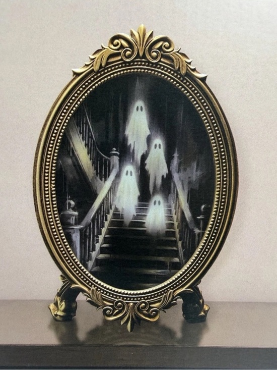Martha Stewart Other - Martha Stewart Black and Gold Lighted Halloween Mirror w/ 4 Ghosts on Staircase